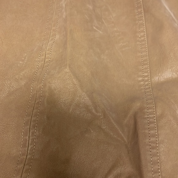 Free People Womens Faux Leather Vegan mini skirt tan size 4 - Picture 2 of 10